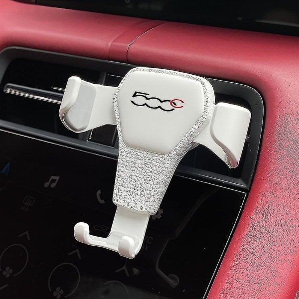 Säädettävä Auton Ilmaventtiilin Puhelimenpidike Fiatille, Tukee 500 500c 2012 500x 500l Abarth 695 Nopea Tuki Auton Tarvikkeet Fiat 500C Valkoinen
