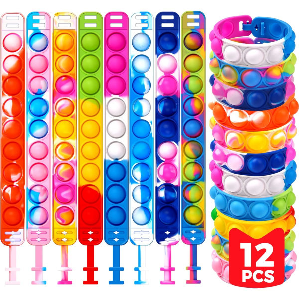 12 stk. Fingertip Armbånd - Fødselsdagsfestgaver, Julegaveposer, Festposefyld, Børnegaver