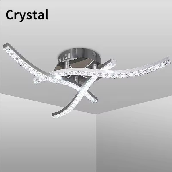 REMAKE Moderne 18W Krystall LED Taklampe for Stue og Soverom Innredning gul