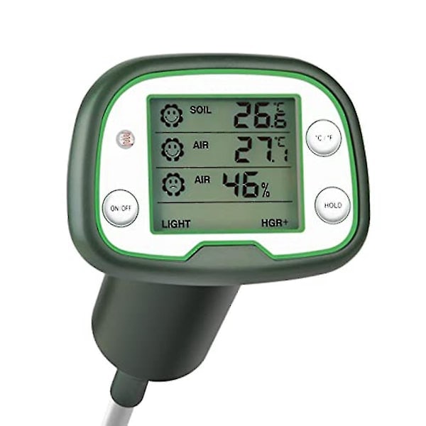 2024 Digital Jordtermometer 4-i-1 Jordtester Jordtermometer/Lys/Lufttemperatur/Fugtighedsmåler