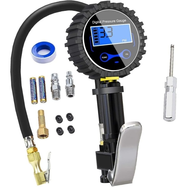 Digital däcktrycksmätare 250 Psi, mycket exakt digital däcktrycksmätare med pump -HG