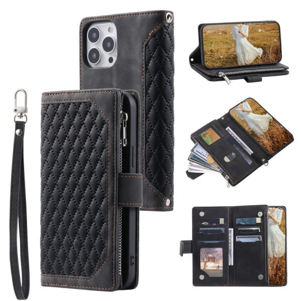 iPhone 15 Pro Lommebok Etui Polstret Svart