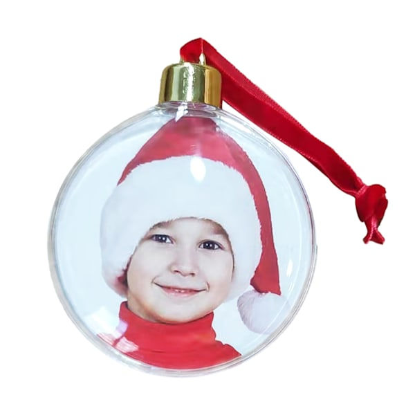 Fotobold Juletræspendant DIY Håndværk Bold til Juleaften Nytår Ferie Fødselsdagsfest Dekoration Sæsonbestemt Dekoration Oblate 7,5 cm