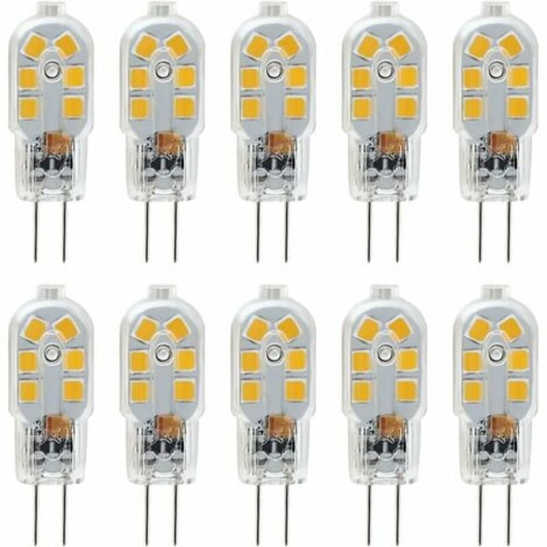 REMAKE G4 LED-lampa 12V, 1W motsvarande 10W halogenlampa, flimmerfri 200LM, varmvit 3000K, 360° strålvinkel, ej dimbar, 10-pack