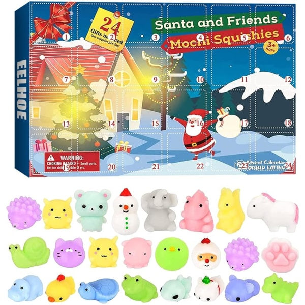 REMAKE 2023 Adventskalender 24 Mochi Squishies Leksaker Julkalender 24 Dagars Överraskningskalendrar B