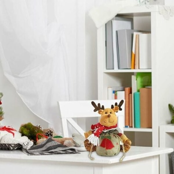 Kreativ presentpåse dekorativ påse tecknad förvaring julpåse godispåse julafton dockor under 5 år (älg)