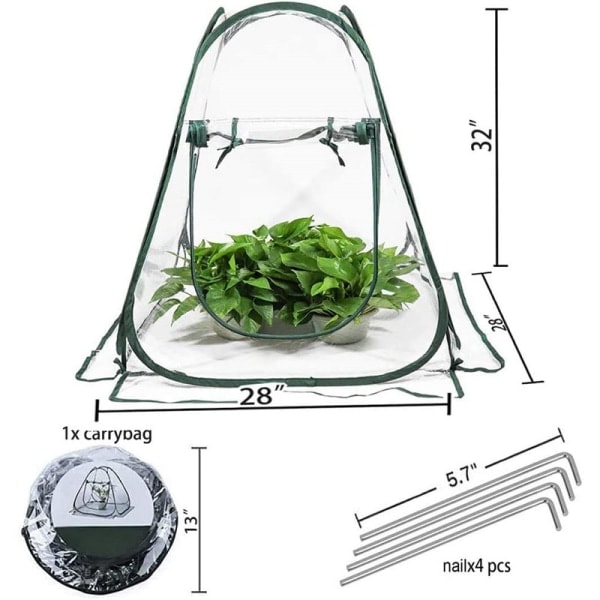 Mini Drivhus Bærbar Pop-up Drivhustelt Plante
