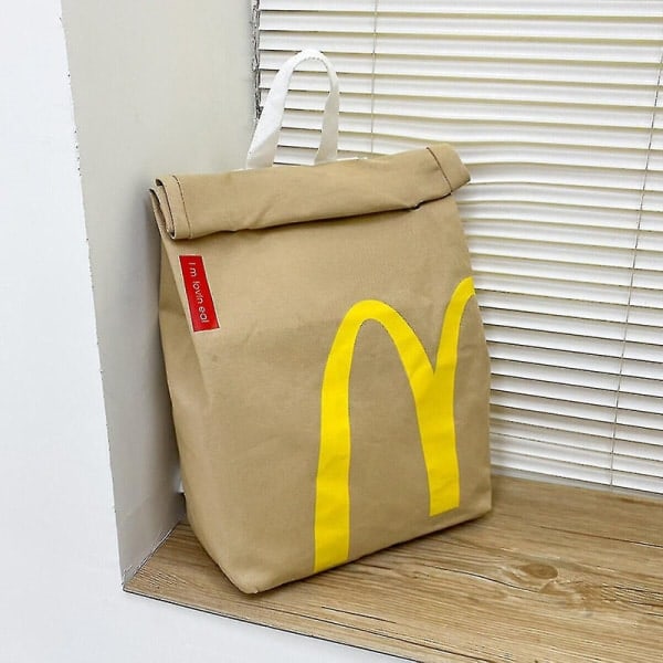 REMAKE Realist Mcdonalds Ryggsäck/Messenger Väska - Snabbmatspresent Student Fritid DB Dubbel axelväska