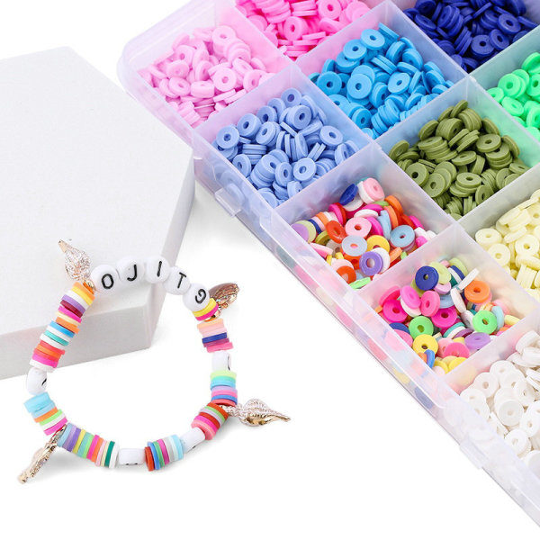 4105 st 18 färger Lera Pärlor för Armband Tillverkning, Flerfärgade Lera Pärlor för Smycken Tillverkning Flerfärgade