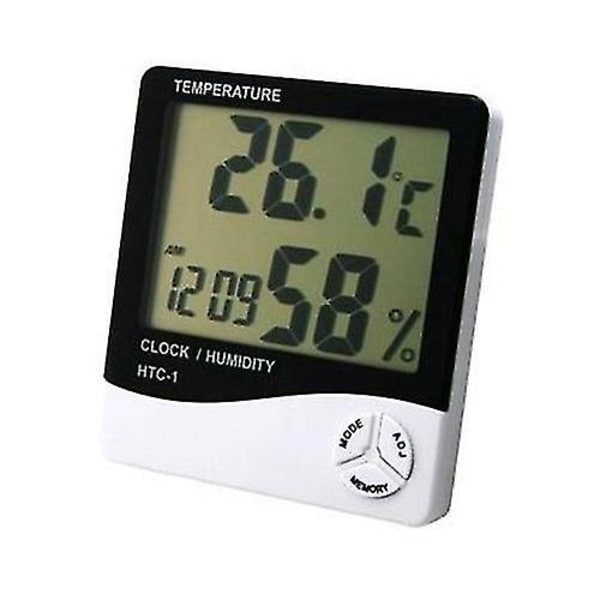 LCD Display Digital Hygrometer, Elektronisk Alarmur Termometer til Indendørs Brug