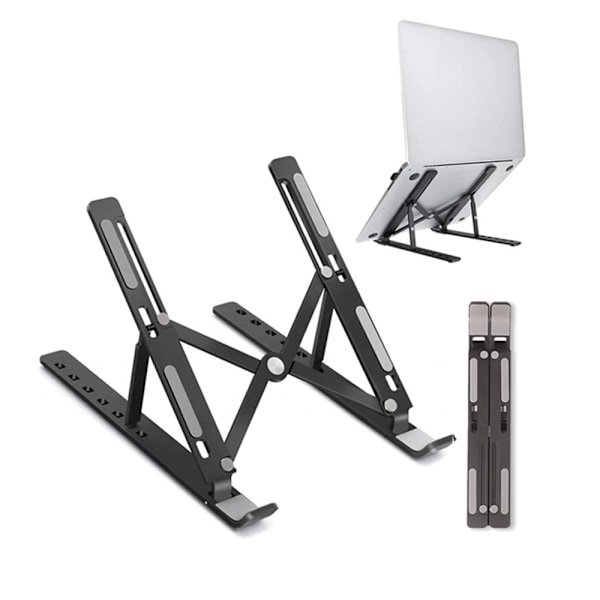 Laptop stand foldbar og justerbar Sort
