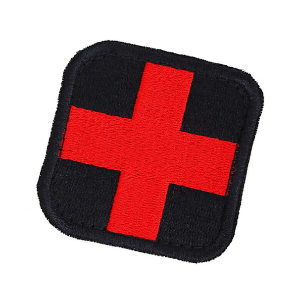 Medicinsk Kors Broderad Patch Haken & Slinga Broderi Applikation Badge på Kläder Väska Hatt (#1)