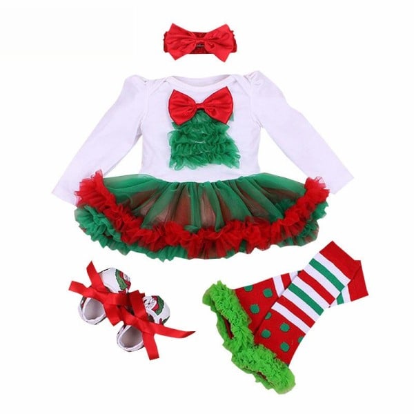 Long Sleeve Christmas Newborn Baby Autumn Lace Design Romper Jumpsuit Headband 4pcs ropa bebe Christmas Cosplay Costume as photo32