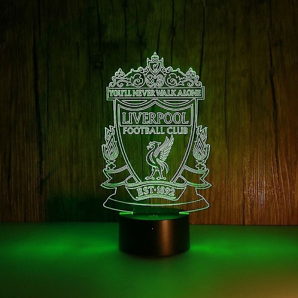 3D LED Natlampe Liverpool Fodboldklub Børneværelse Natlampe Anime Lampe