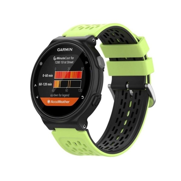 24mm dobbeltlags silikon klokkearmbånd for Garmin Forerunner enhet - Lys grønn / Svart grønn