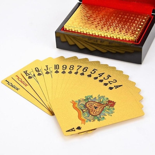 24K Kultaiset Pokeripakan Kultafolio Pokeri Party Syntymäpäivälahjat Vedenkestävät Pokeripakan Kulta