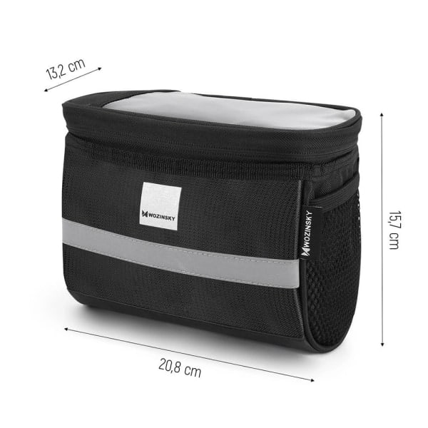 Wozinsky Cykeltaske med Smartphone-rum til Styret 2L - Sort