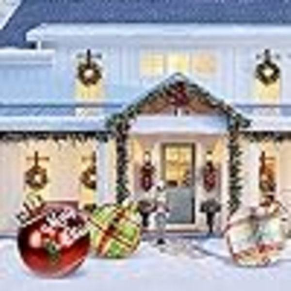 Juldekorationer, jul PVC latable dekorativa bollar (burgunder silver snöflingor)