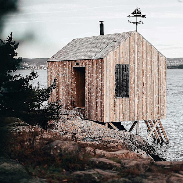 Vindfløj i form af en sejlbåd - Retro vindfløj i form af en sejlbåd, dekorativ vindretningsindikator til udendørs brug