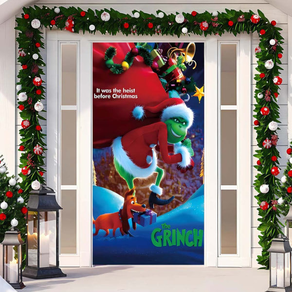 Juldörrram God Jul Grinchmas Font Veranda Skylt Vinter Nyår Jul Jul Hemfest Dekorationer och Tillbehör