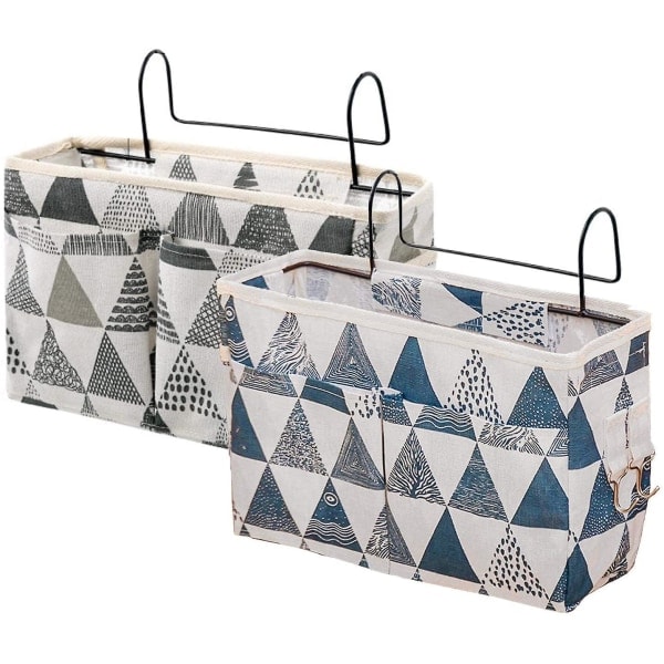 Vanntett Organizer 2 stk Praktisk Hengende Oppbevaringspose med 3 Lommer Stor Seng Organizer Seng Oppbevaringslomme