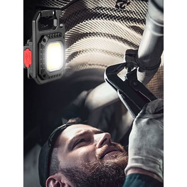 Lommelygte 700 Lumen Magnetisk COB Lommelygte 500mAh USB Genopladelig Lys Arbejdslys Bærbar Nøglering Lommelygte med 7 Lystilstande