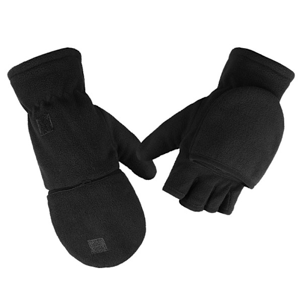 Fingerløse polar fleece handsker / vintervanter 2-i-1