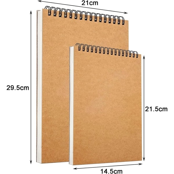 REMAKE 2-pack A5 A4 Skissböcker Hård Rygg A4 A5 Spiralbunden Hårdpärm Skissblock 160g