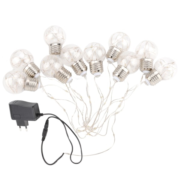 LED-valoketjut jouluun, häihin ja puutarhan koristeluun 100~240V EU-pistoke (lämmin valkoinen)
