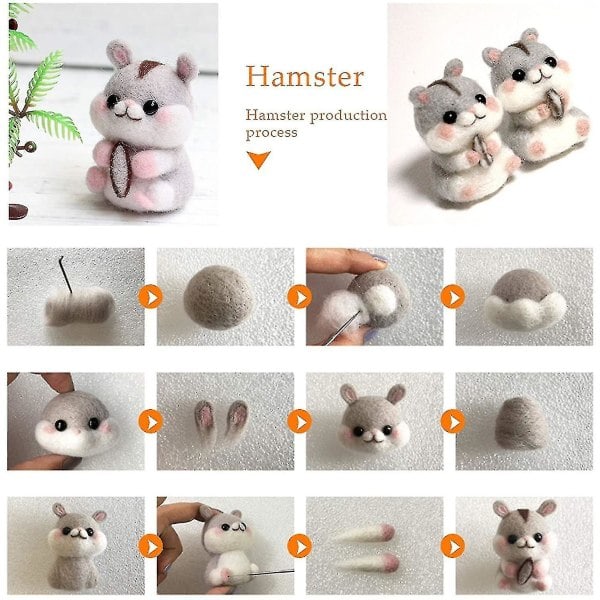 REMAKE Filtspäntråd Saga Wool, Set med Nålfiltad Ull