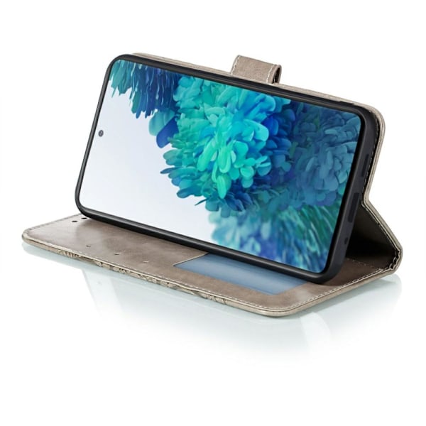 Samsung Galaxy S20 FE - Mandala Læder Cover - Grå Grå
