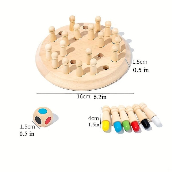 Trä Färg Minne Schack Stick Barn Tändsticks Minnesspel Intelligent Logik Spel Barn Hjärnträning Spel Familj Fest Interaktivt Kul G (YJD)