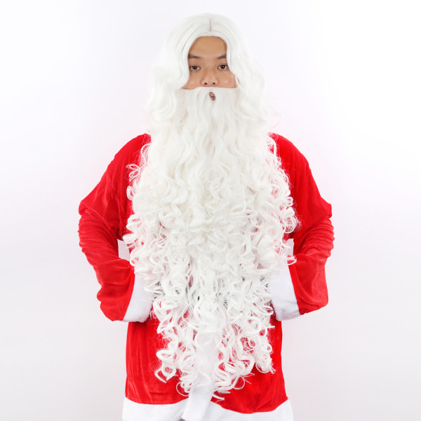 REMAKE Vit Jultomte Skägg Komplett Set