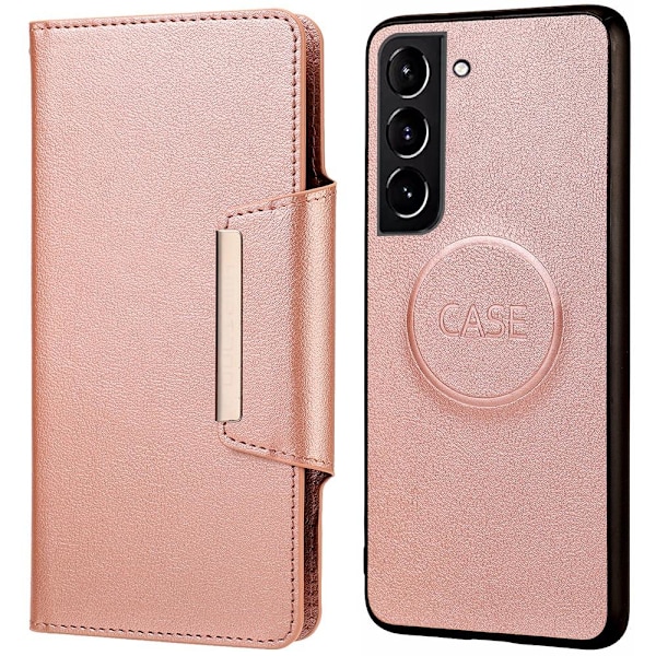 SKALO Samsung S21 FE DOLIZMA 2 i 1 Magnetisk Wallet Case - Rosè