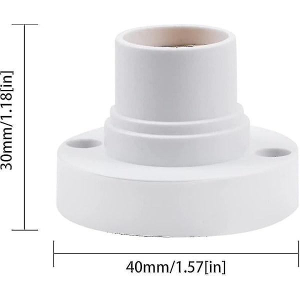 5-pak E14 Lampeholder, E14 Edison Skrue Lampeholder, Plast Taklampe Base Crday Gave