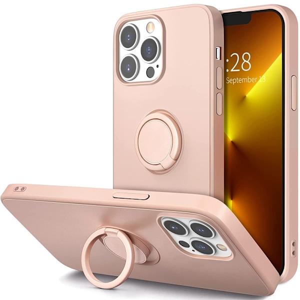 iPhone 12/12 Pro - Silikonskal med Magnetisk Ringhållare Välj Färg Transparent