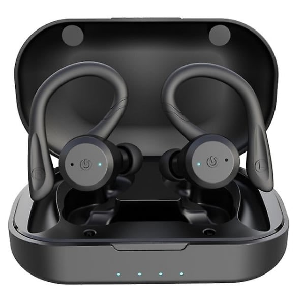 Trådlösa Sport Hörlurar med Bluetooth, Vattentäta, Dubbla Bäralternativ, IPX7, 20 Timmars Spela Tid, Stereo Svart