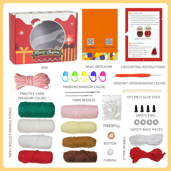 Julvirkad Dock-kit, DIY Snögubbe Sticktillbehör för Juldekorationer
