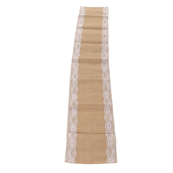 Jute Snöre Spetsdesign 30x180cm/11.8x70.9in DIY Klippning Mjuk Naturlig Rustik Dekorativ Jul Jutesnöre