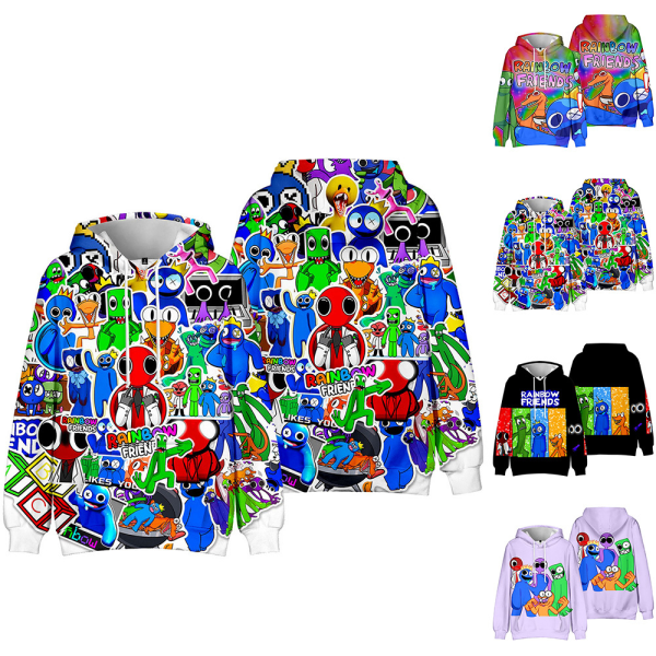 Roblox Rainbow Friends Barnkläder Vinter Hoodie Tröja Pullover CC 130cm