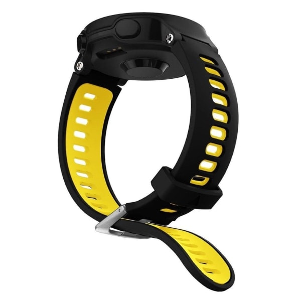 Garmin Forerunner 735XT / 220 / 230 / 235 / 620 / 630 Silikonarmband - Svart / Gult Svart