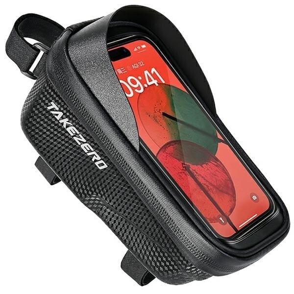 TAKEZERO A2 cykeltaske/holder, stelpose, sort/sort