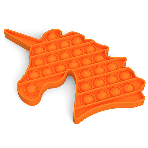 Pop It Fidget Leksak - Flera Färger Stress Sensorisk Leksak Barn Spel Orange - Enhörning