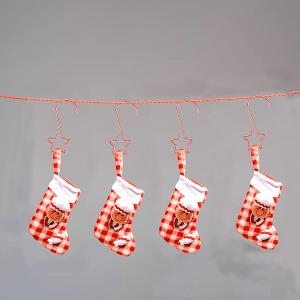 Juletrær Ornament Holdere Dekorative Jern Tråd Henger Stjerneformet for Juletre Hjem Dekor 200 Stykker