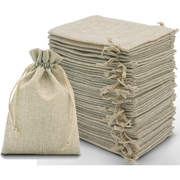 30 Pack Intckwan Burlap Bags 10x15cm Small Drawstring Gift Bags