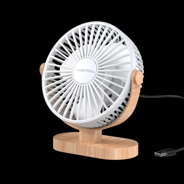 360° roterende 3-trins ventilator Hvid