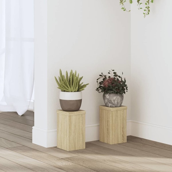 Plant stand 2 sonoma oak 10x10x18 cm engineered wood