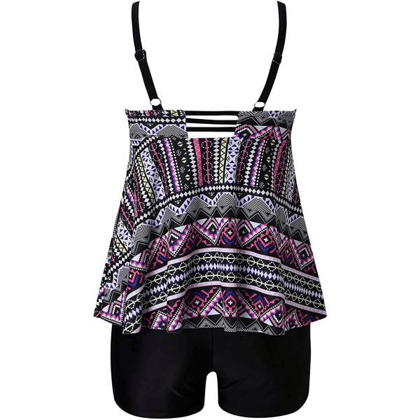 Tankini-setti naisille, mukana hotpantsit, Punainen, Koko M