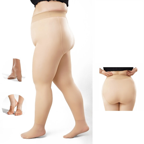Plus Size Strumpbyxor, Fotade (120-220kg), 200g Fleecefodrade, 10~20℃ Hudfärg