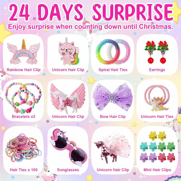 REMAKE Adventskalender for Jenter - Enhjørninggaver for Jenter Adventskalender 24 Dager med Overraskelser Beste Gaver til Døtre, Barn, Baby...